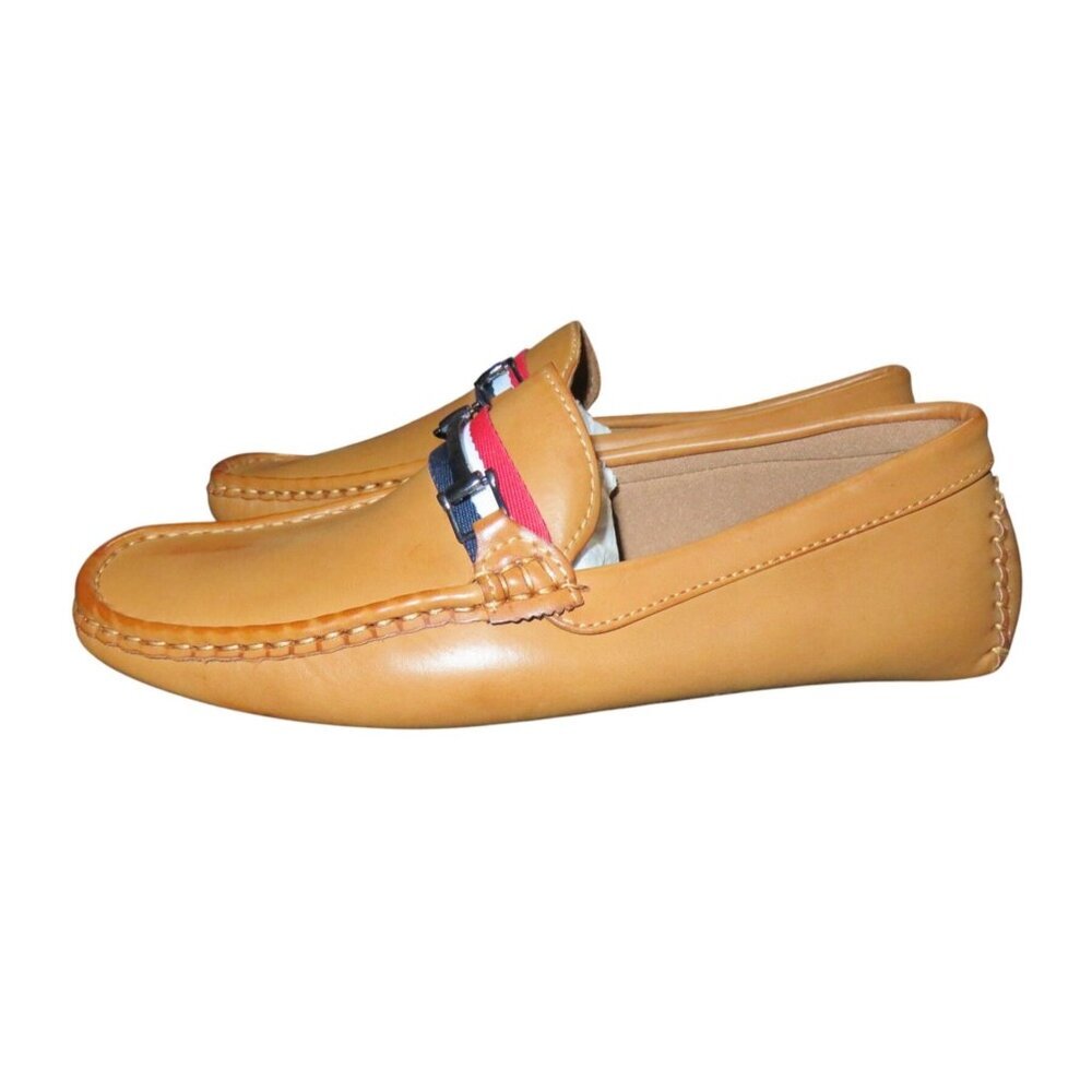 Bruno Marc Tan Leather Loafer Driving Shoes Moccasins Slip On Men's 6 women's 8
